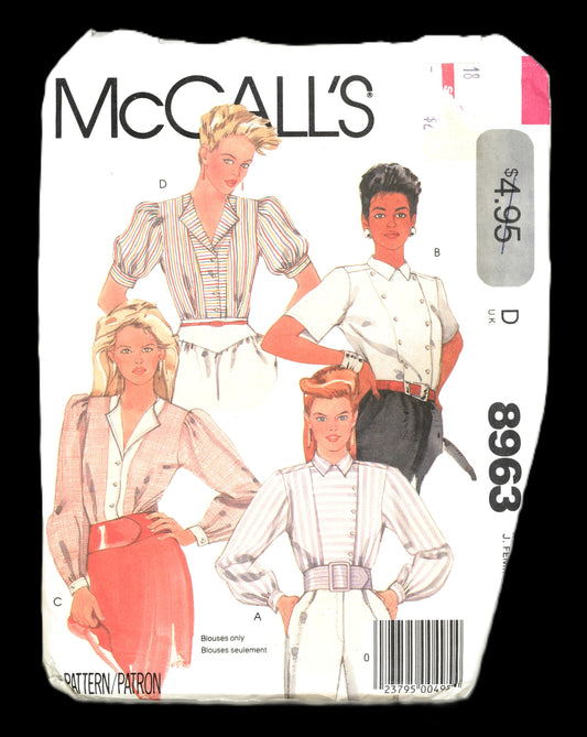 McCalls 5963 Misses Blouses Sewing Pattern UNCUT - Size 12