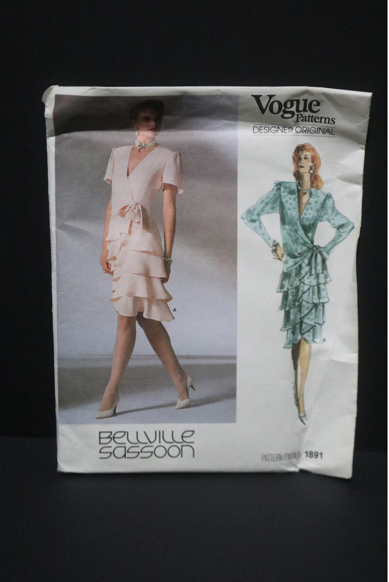 Vogue 1891 Bellville Sassoon Misses Dress Sewing Pattern  - UNCUT -  Size 12