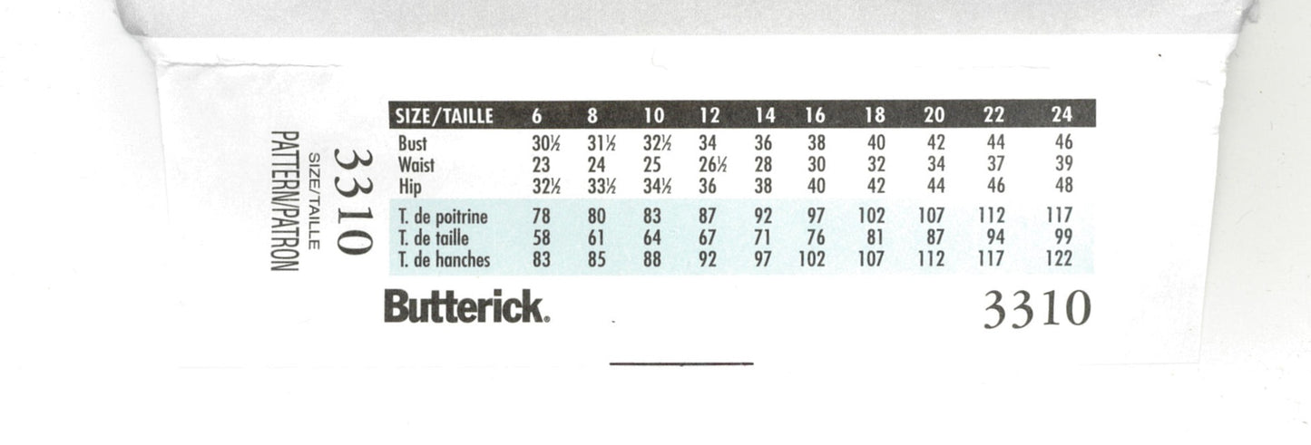 Butterick 3310 French Connection Misses Skirt and Pants Sewing Pattern - UNCUT - Size 12 14 16