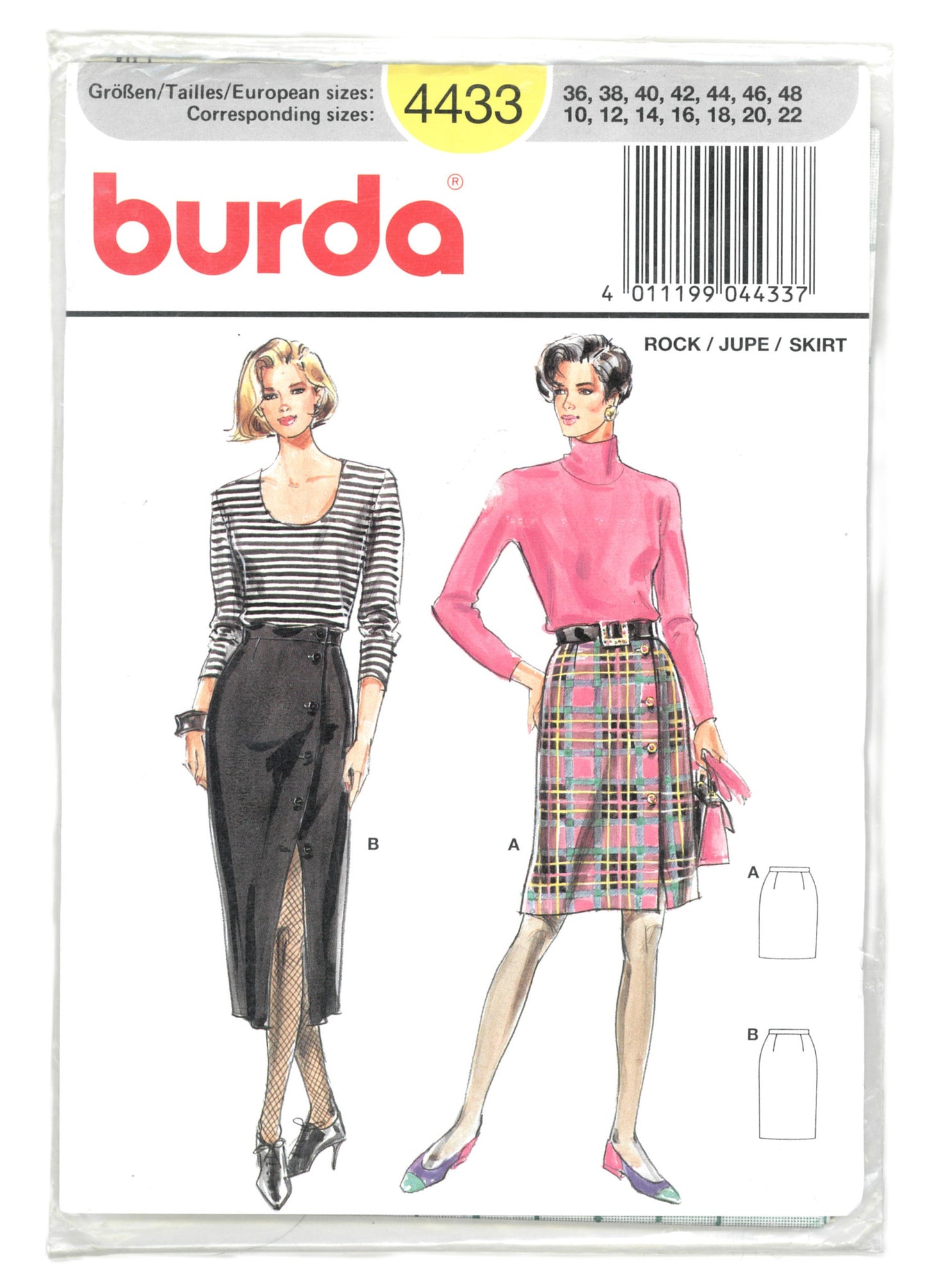 Burda 4433 Misses Skirt Sewing Pattern - UNCUT - Size 10 - 22