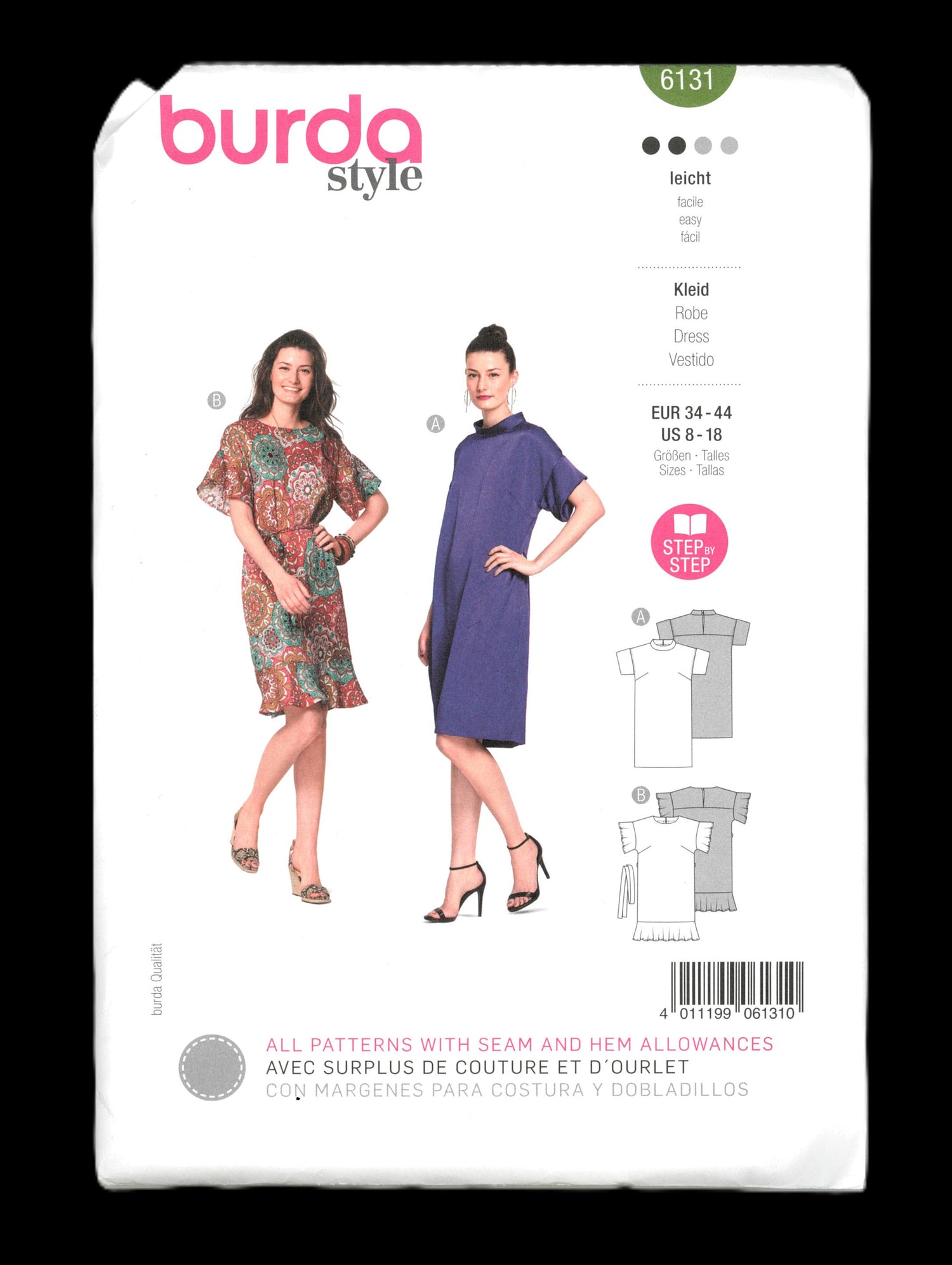 Burda 6131 Misses Dress Pattern UNCUT Size 8 - 18