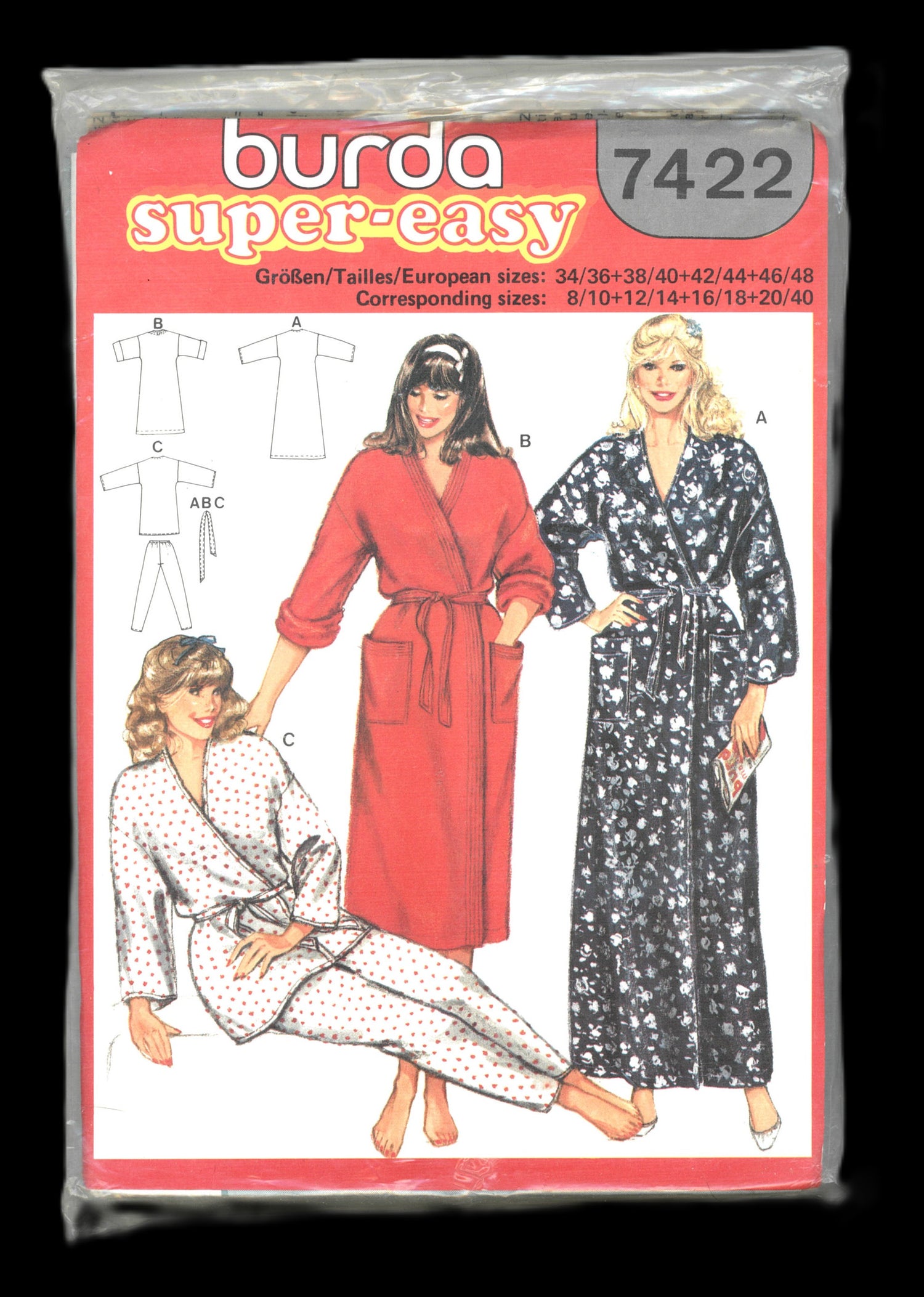 Burda 7422 Misses Robes and Pants Sewing Pattern UNCUT Size 8/10 12/14 16/18 20/40