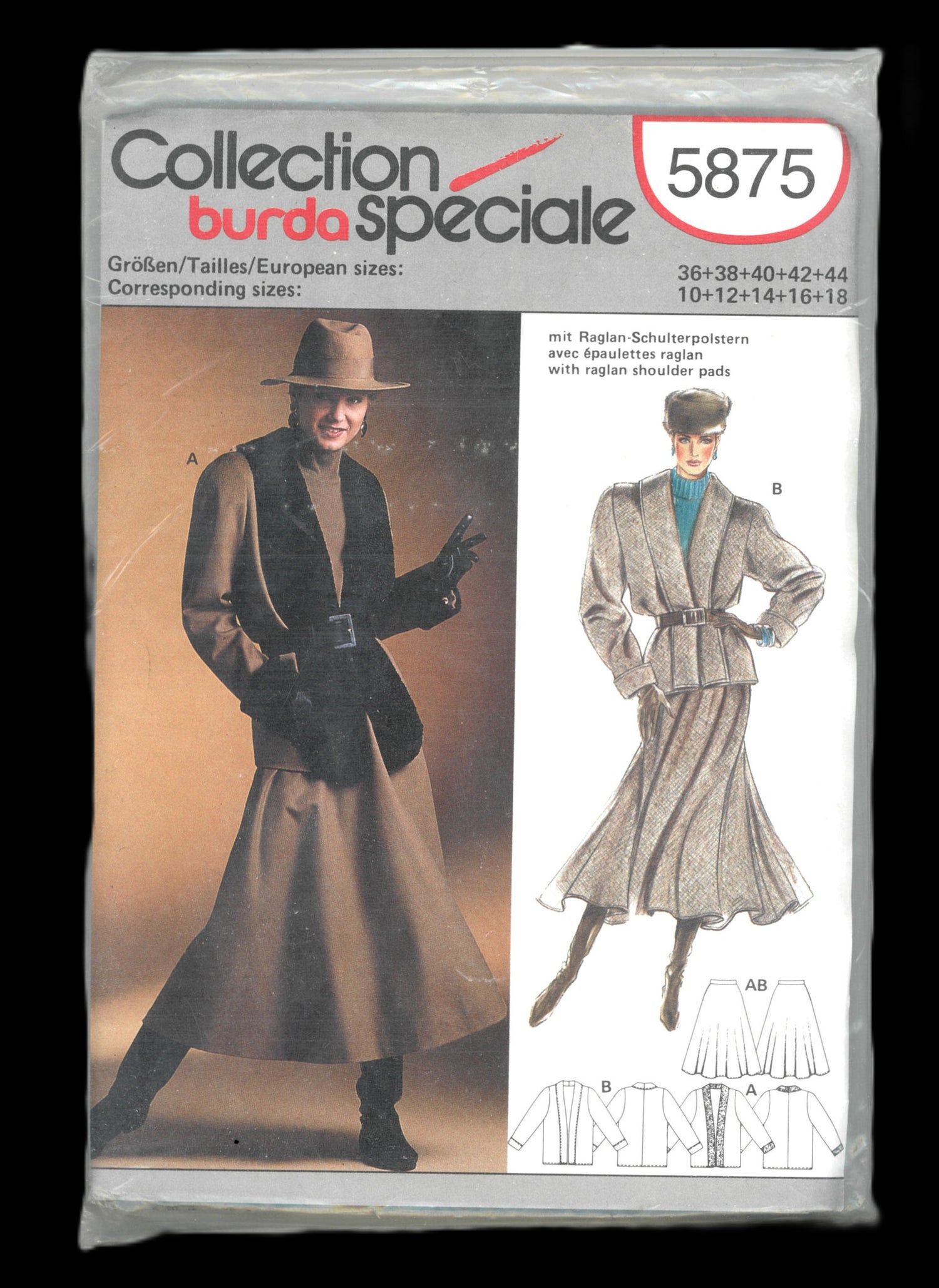 Burda Collection Speciale 5875 Misses Jacket and Skirt Sewing Pattern - UNCUT - Size 10 12 14 16 18