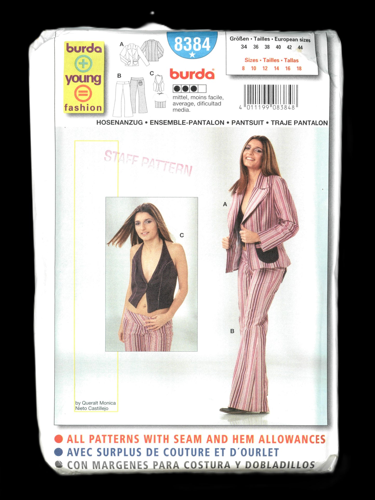 Burda Young 8384 Pantsuit Sewing Pattern - UNCUT - Size 8 10 12 14 16 18