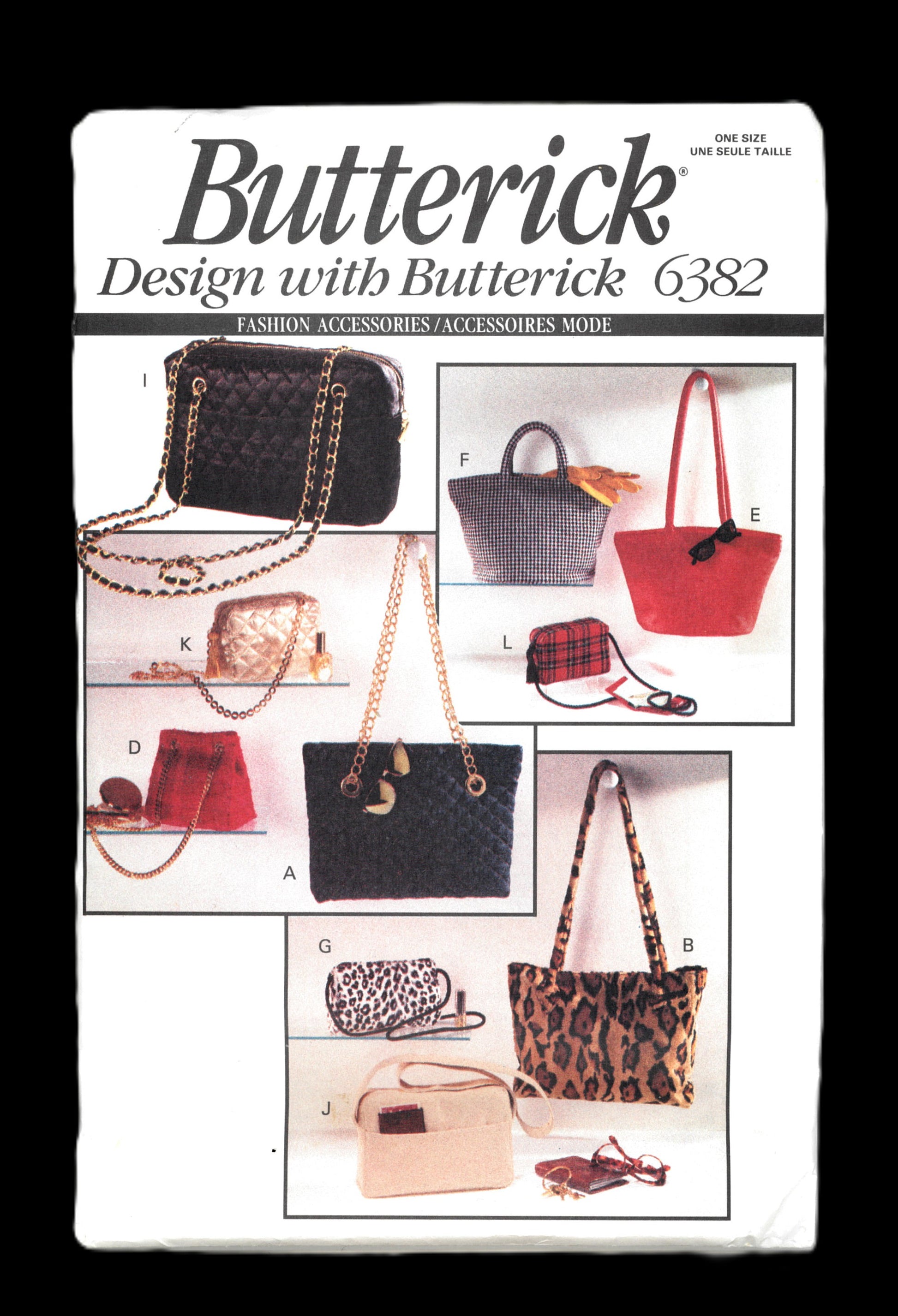 ButtericK 6382 Fashion Bags Sewing Pattern - UNCUT