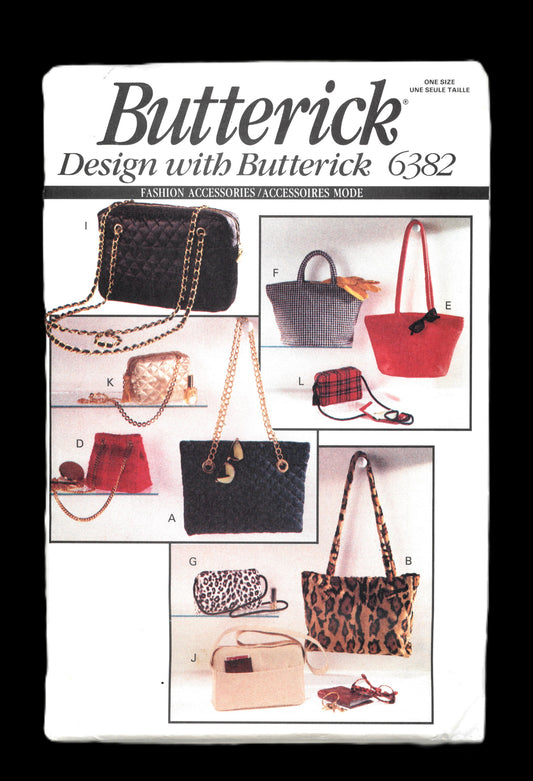ButtericK 6382 Fashion Bags Sewing Pattern - UNCUT