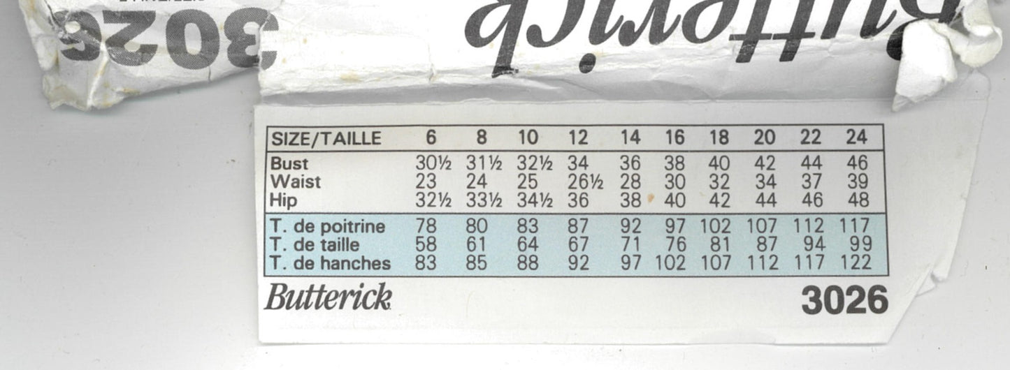 Butterick 3026 Misses Coat and Jacket Sewing Pattern UNCUT  Size 8 10 12