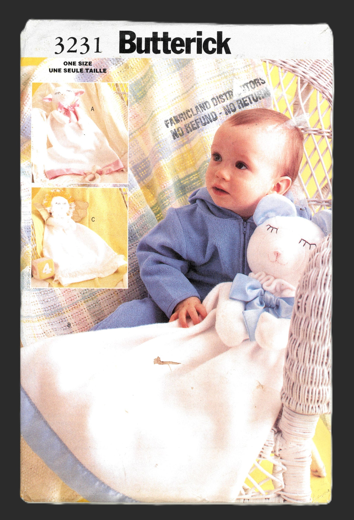 Butterick 3231 Baby Blankets Sewing Pattern - UNCUT - Security Blanket Pattern