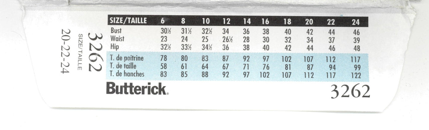 Butterick 3262 Misses / Misses Petite Skirt Sewing Pattern - UNCUT - Size 20 22 24