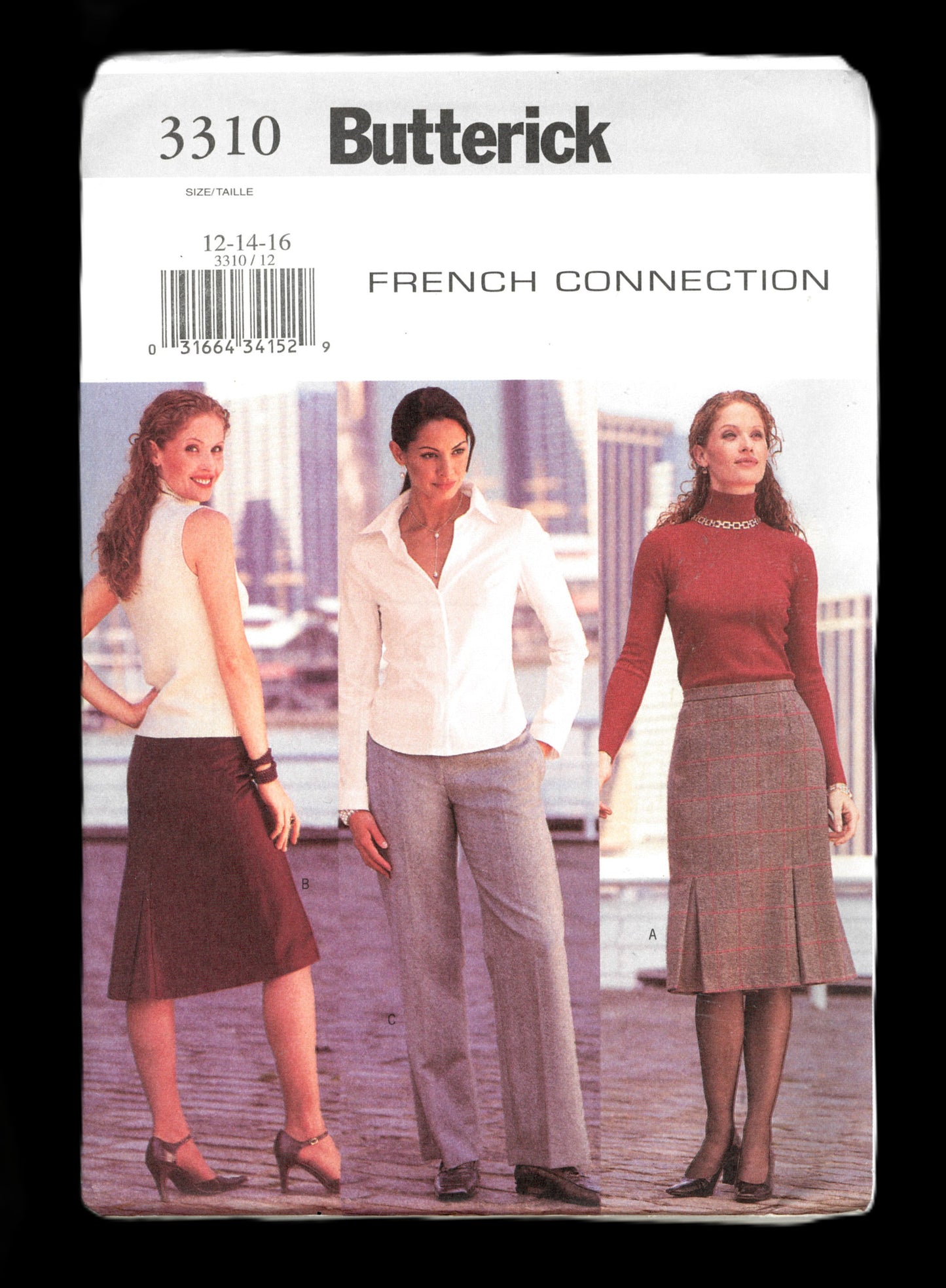 Butterick 3310 French Connection Misses Skirt and Pants Sewing Pattern - UNCUT - Size 12 14 16