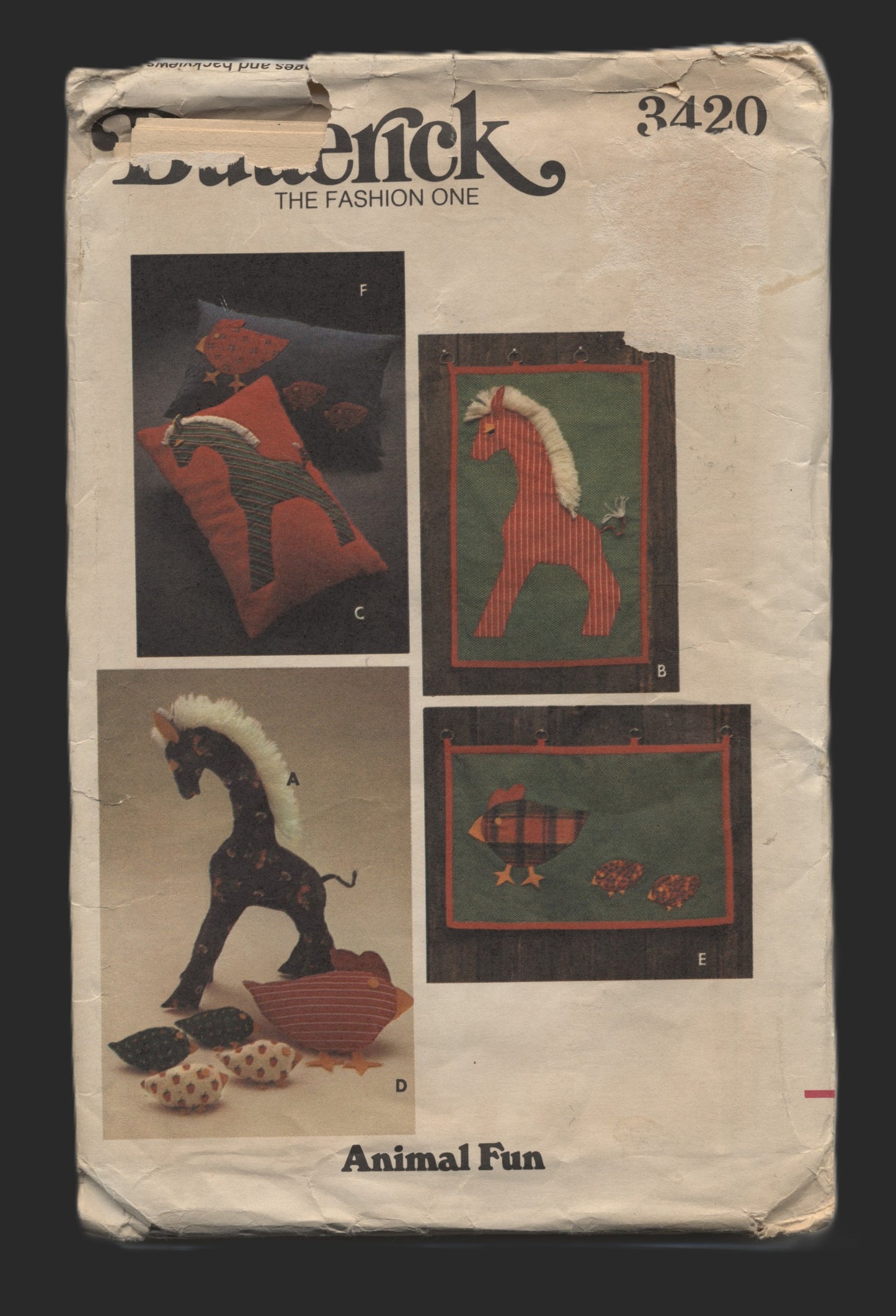 Butterick 3420 Wall Hangings, Stuffed Toys & Pillows Sewing Pattern UNCUT