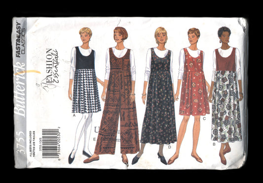 Butterick 3755 Misses Jumper Jumpsuit and Top Sewing Pattern UNCUT Size Xs S M L XL