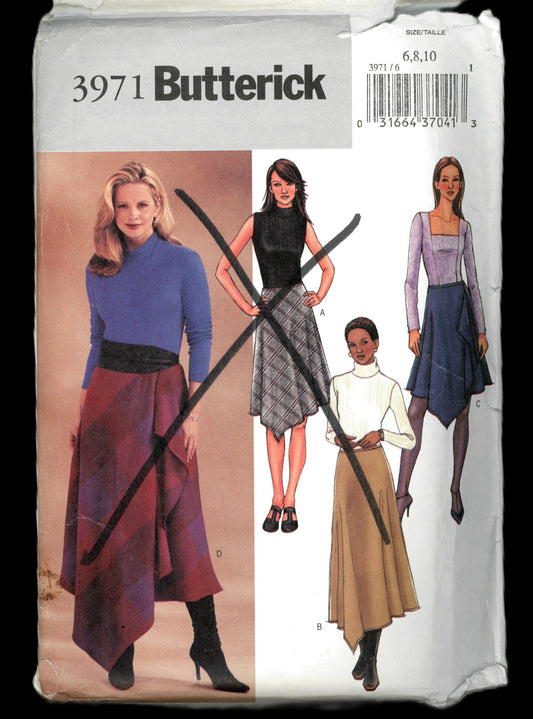 Butterick 3971 Misses / Misses Petite Skirt Sewing Pattern UNCUT Size 6 8 10