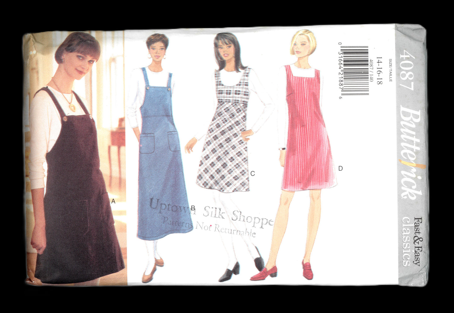 Simplicity 4087 MIsses / Misses Petite Jumper and Top Sewing Pattern - UNCUT - Size 14 16 18