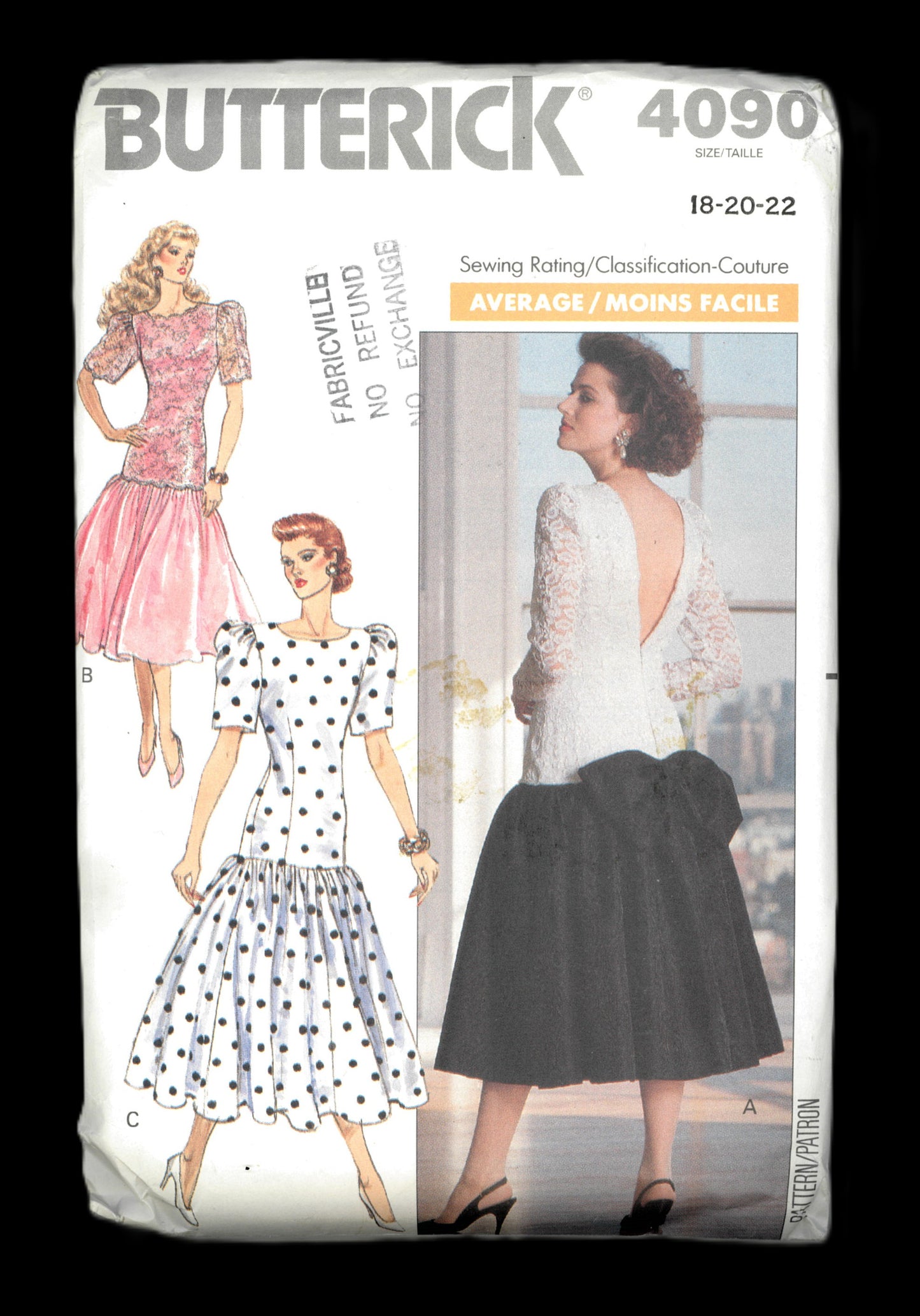 Butterick 4090 Misses / Misses Petite Dress Sewing Pattern UNCUT Size 18 20 22