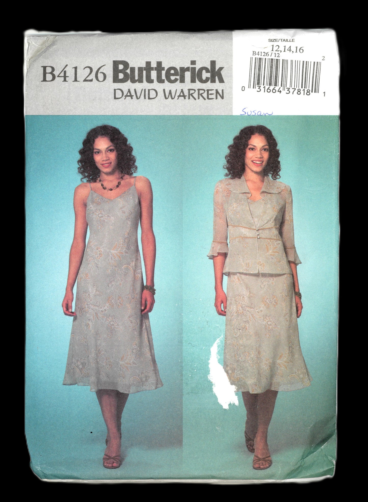 Butterick 4126 David Warren Misses Petite Jacket and Dress Sewing Pattern UNCUT Size 12 14 16