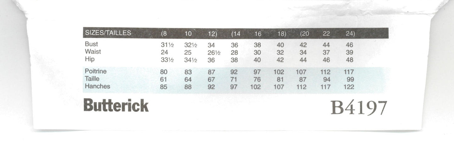 Butterick 4197 Misses / Misses Petite Shirt, Dress, Shirt, Shorts, Pants and Hat Sewing Pattern - UNCUT - Size 14 16 18