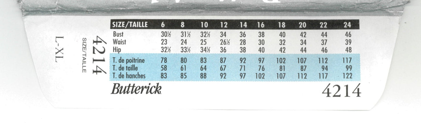 Butterick 4214 Misses Nightgown, Pajamas (Top and Pants) Sewing Pattern UNCUT Size L XL