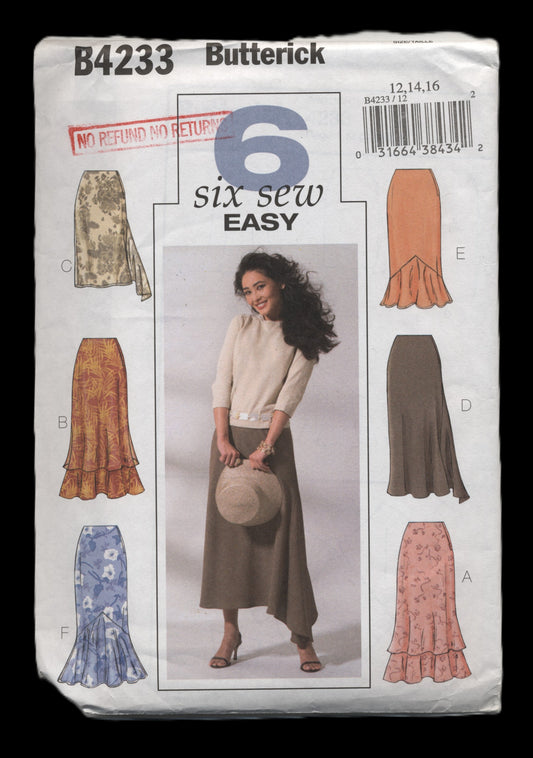 Butterick 4233 Misses Skirt Sewing Pattern - UNCUT - Size 12 14 16