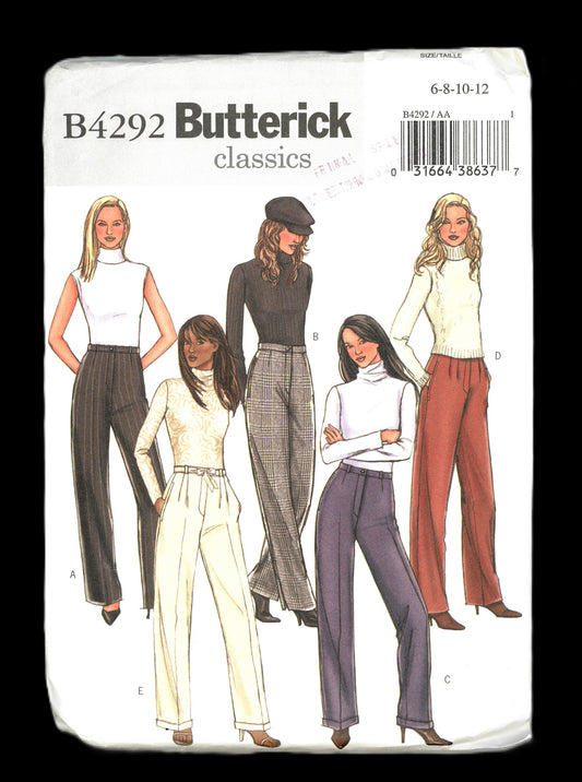 Butterick 4292 Misses Pants Sewing Pattern UNCUT Size 6 8 10 12