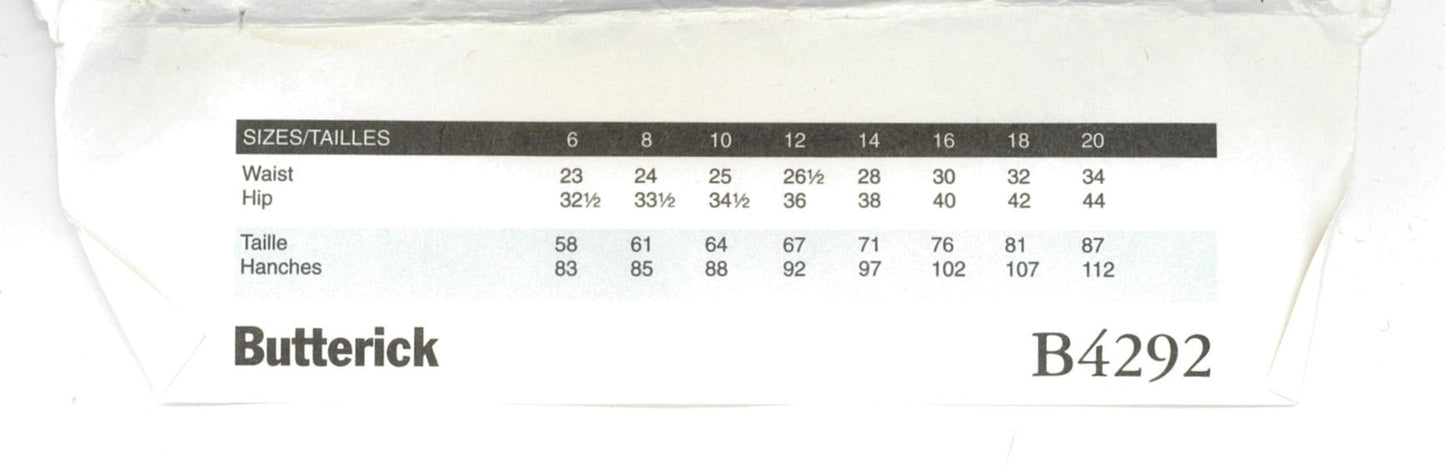 Butterick 4292 Misses Pants Sewing Pattern UNCUT Size 6 8 10 12