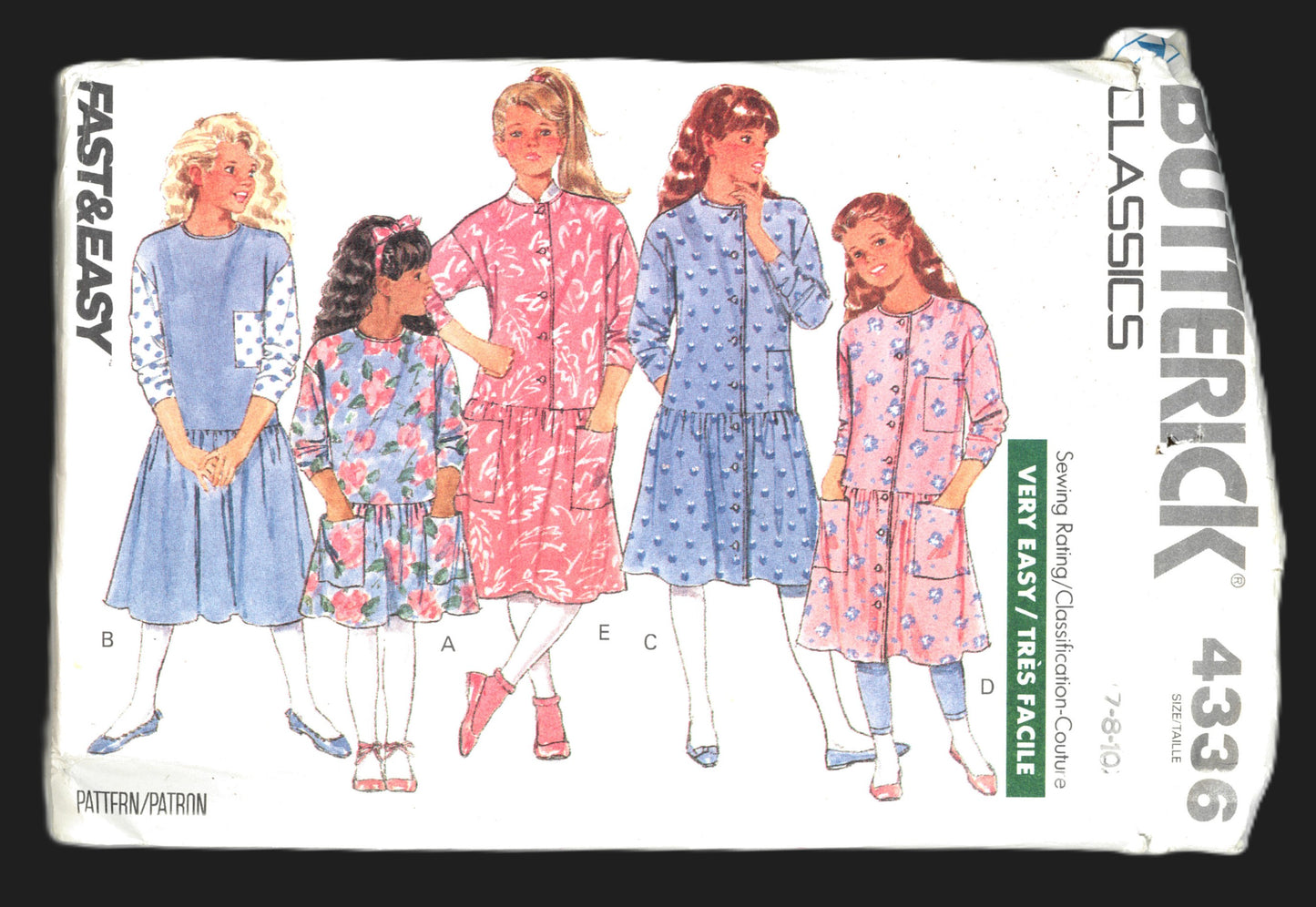 Butterick 4336 Girls Dress Sewing Pattern - UNCUT Size 7 8 10