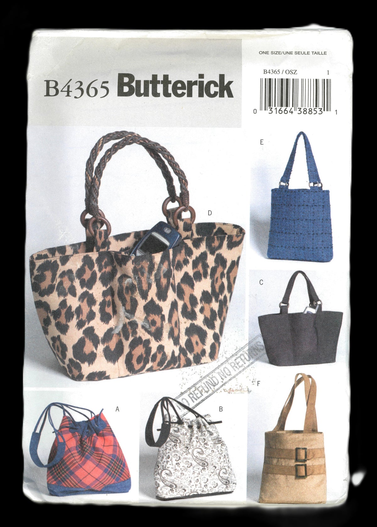 Butterick 4365 Handbags Sewing Pattern - UNCUT