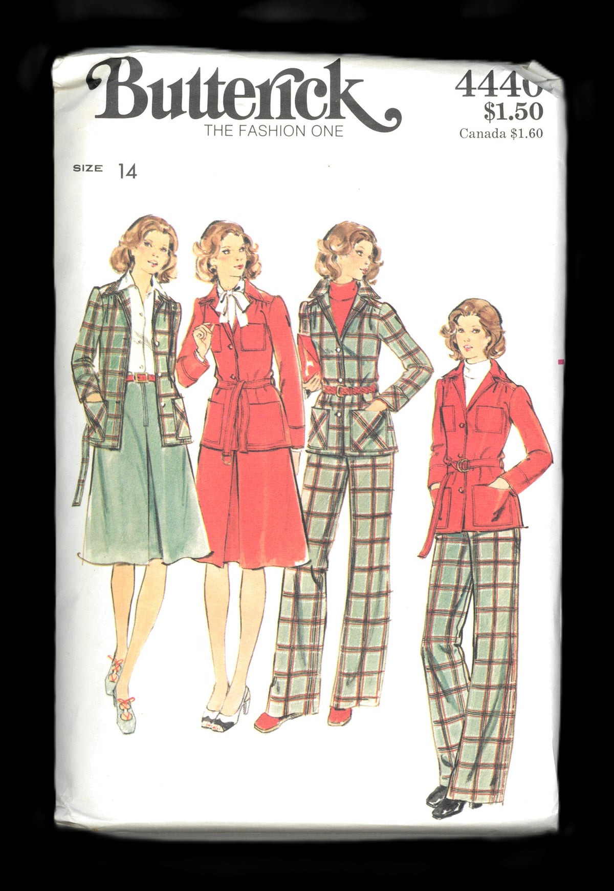 70s Butterick 4440 Misses Jacket Skirt Pants and Belt Sewing Pattern UNCUT Size 10 or Size 12 or Size 14 or Size 16 or Size 18 or Size 20