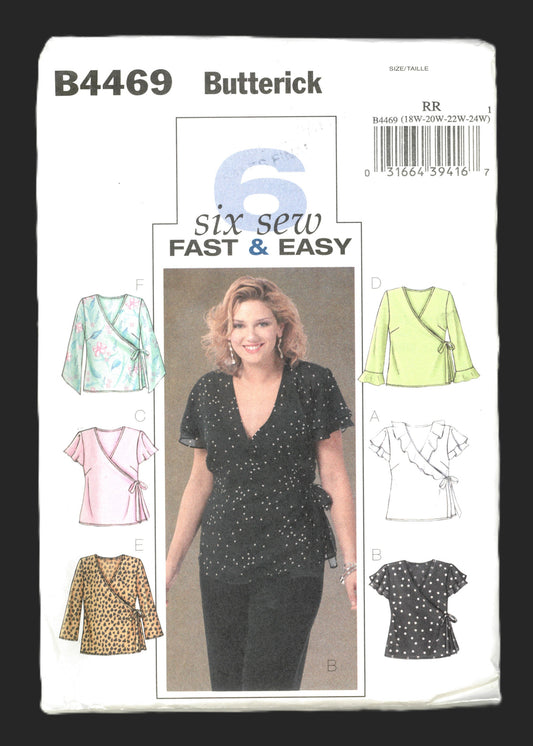 Butterick 4469 Womens Top Sewing Pattern UNCUT  Size 18w 20w 22w 24w