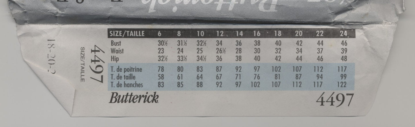 Butterick 4497 Misses / Misses Petite Dress  and Jumpersuit Sewing Pattern UNCUT Size 18 20 22