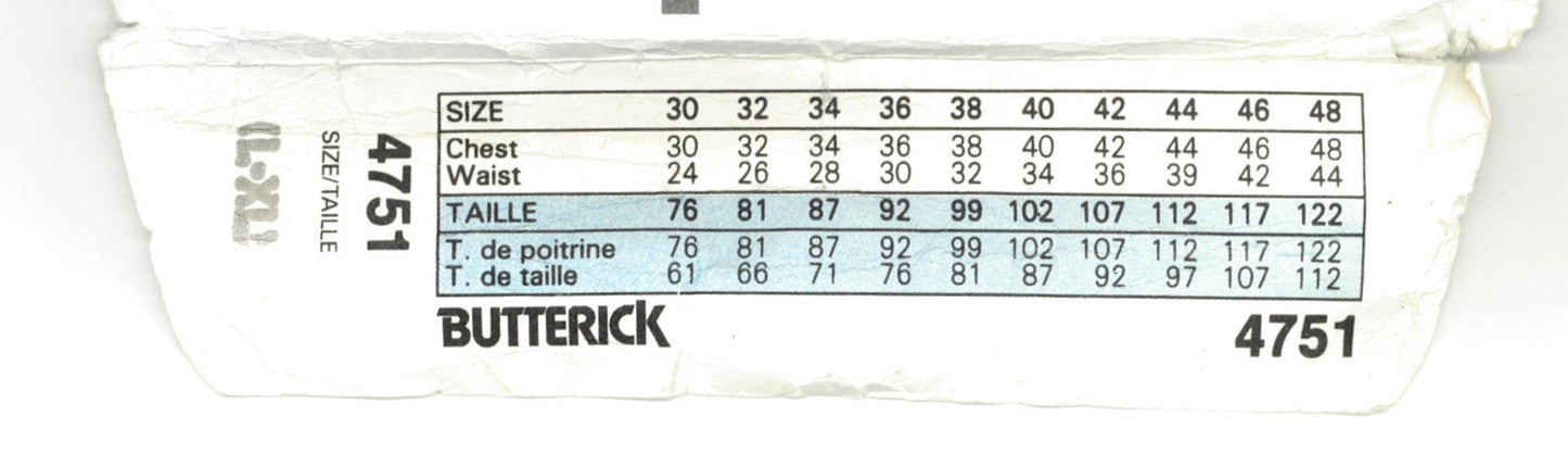 Butterick 4751 Mens Top Shorts and Pants Sewing Pattern UNCUT - Size L - XL