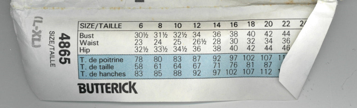 Butterick 4865 Misses Maternity Top Pants and Shorts Sewing Pattern UNCUT Size L - XL
