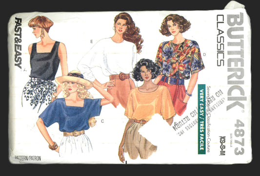 Butterick 4873 Misses Top Sewing Pattern UNCUT  Size XS S M or Size L - XL