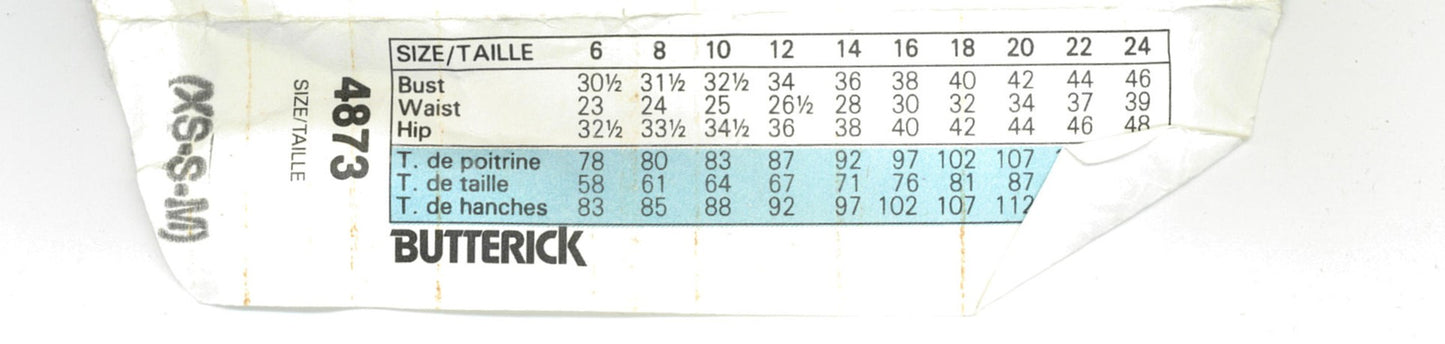 Butterick 4873 Misses Top Sewing Pattern UNCUT  Size XS S M or Size L - XL