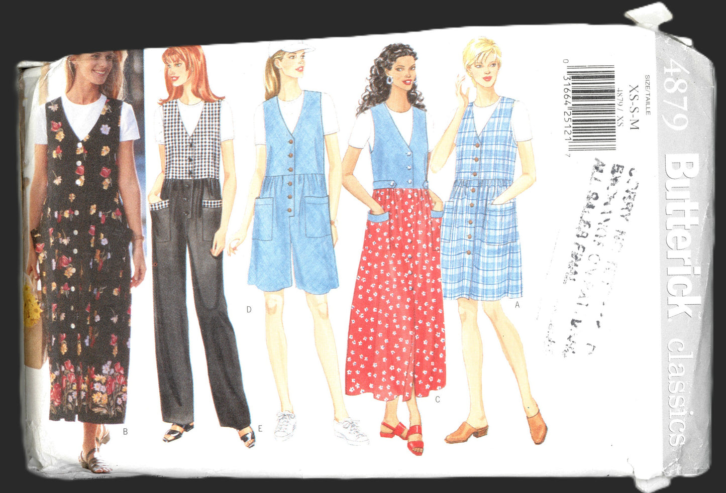 Butterick 4879 Misses Jumper Jumpsuit and Top Sewing Pattern UNCUT Size Xs S M