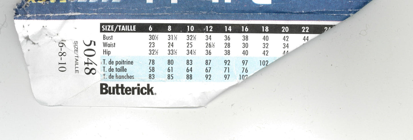 Butterick 5048 Misses / Misses Petite Top Skirt  & Skort Sewing Pattern UNCUT Size 6 8 10