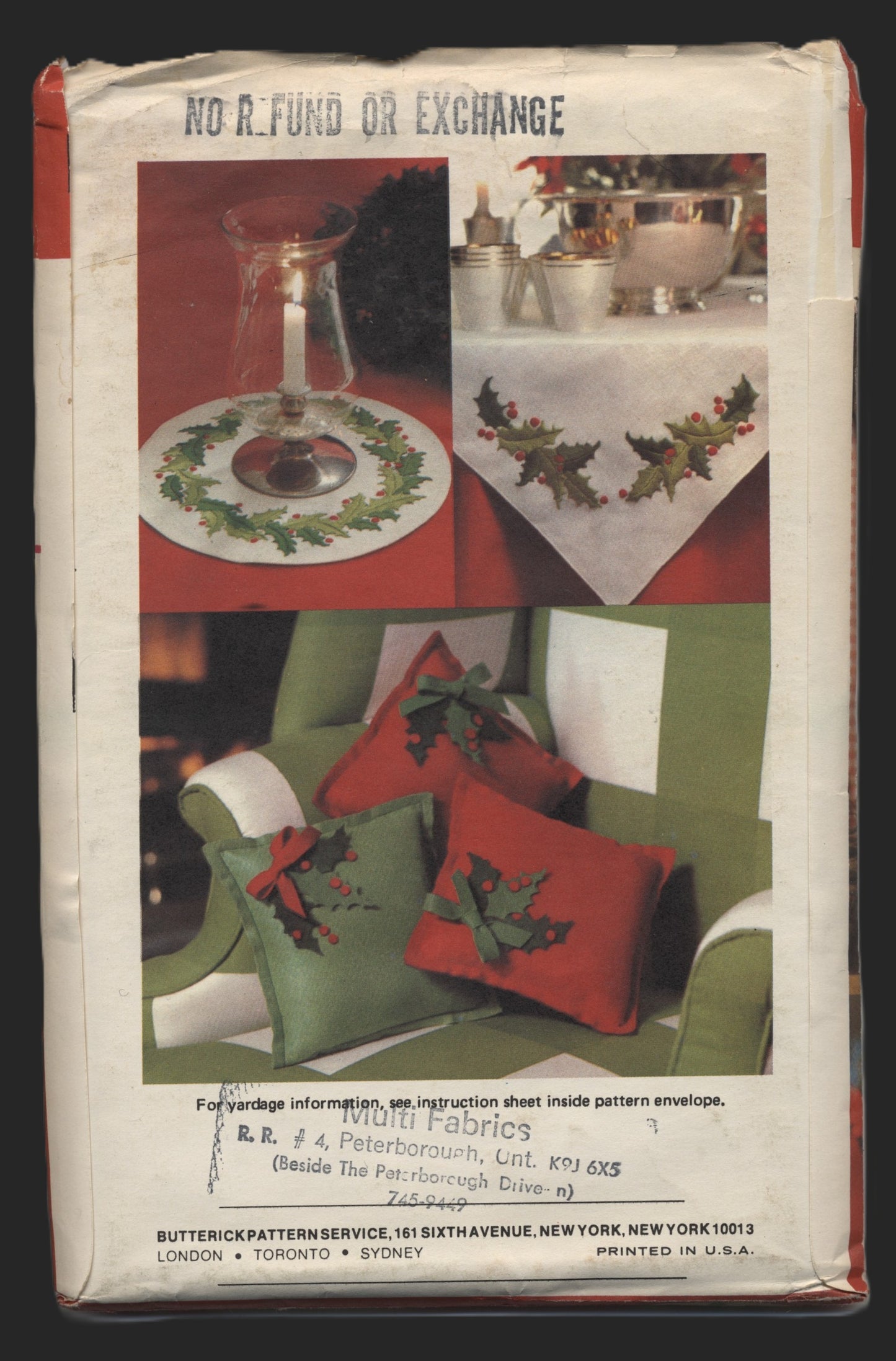 Butterick 5092 Christmas Decorations Sewing Pattern - UNCUT