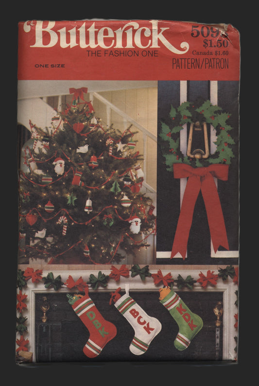 Butterick 5093 Christmas Ornaments and Stockings Sewing Pattern - UNCUT