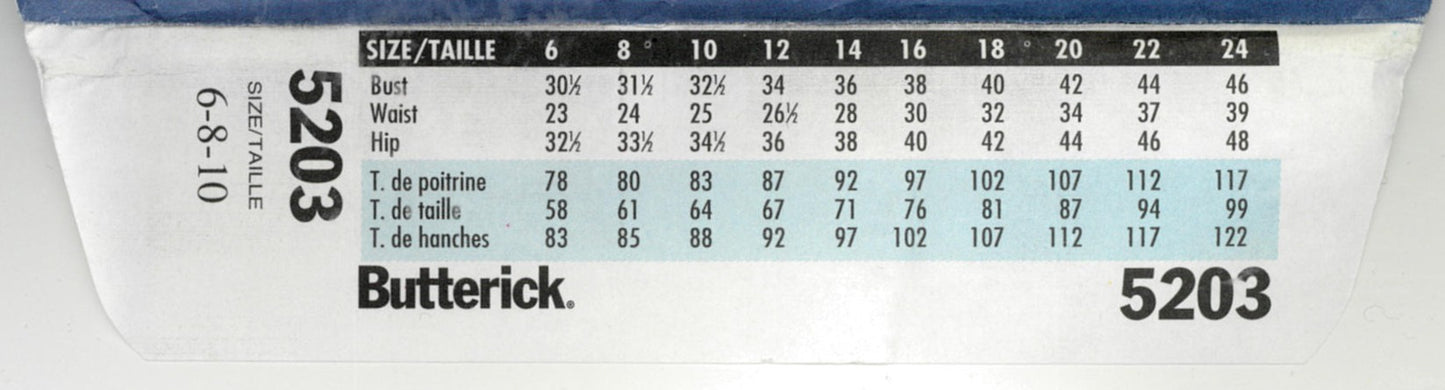 Butterick 5203 Misses / Misses Petite Dress, Shirt, Skirt and Pants Sewing Pattern - UNCUT - Size 6 8 10