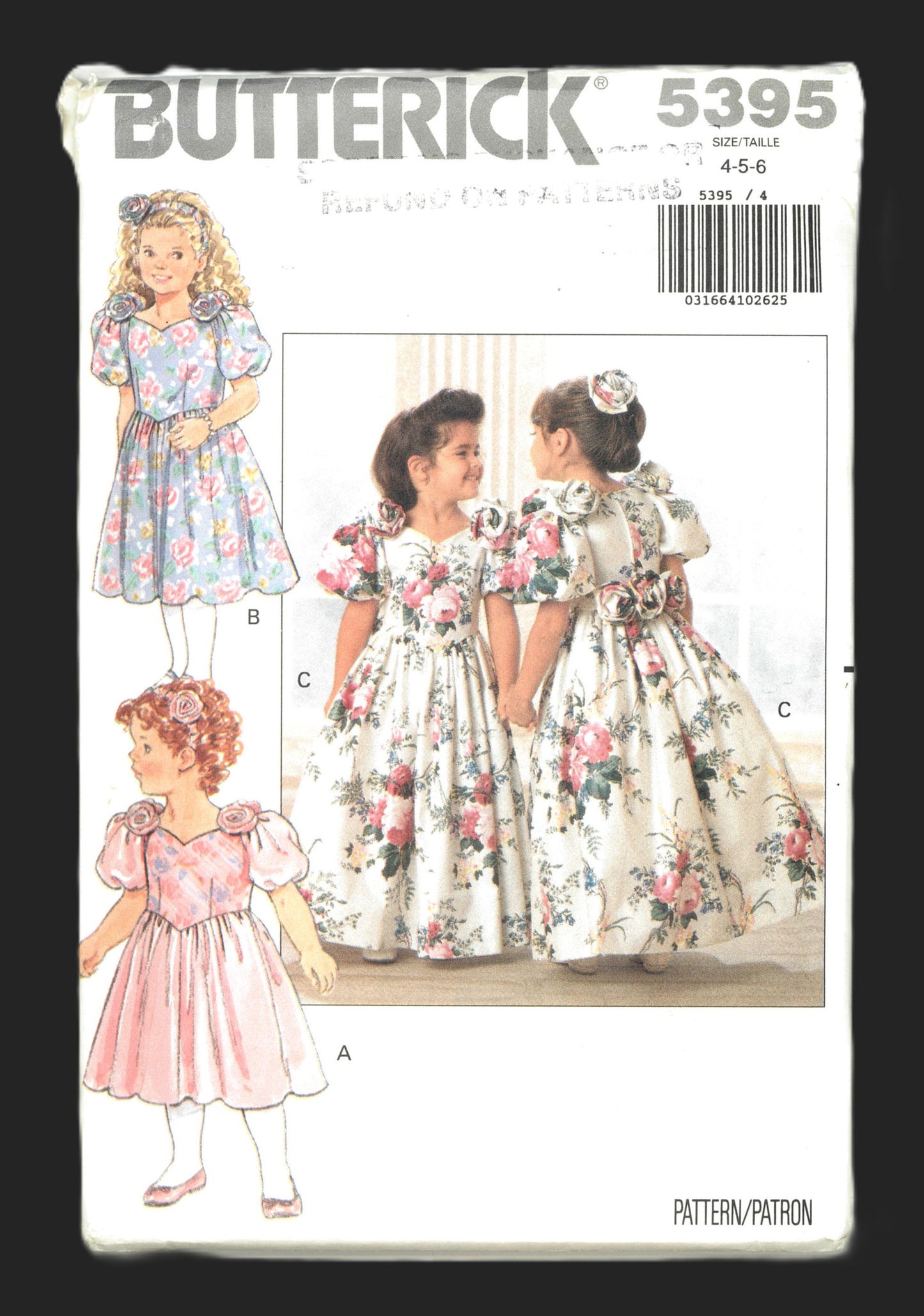 Butterick 5395 Girls Dress and Headband Sewing Pattern - UNCUT Size 4 5 6