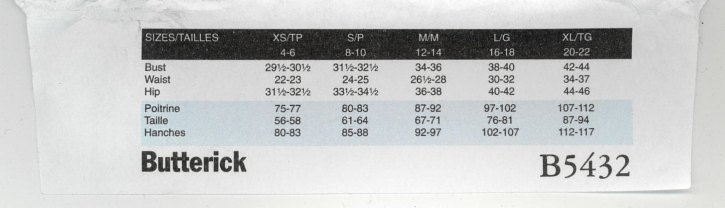 Butterick 5432 Misses / Misses Petite Top, Gown, Shorts and Pants Sewing Pattern UNCUT Size XS S M