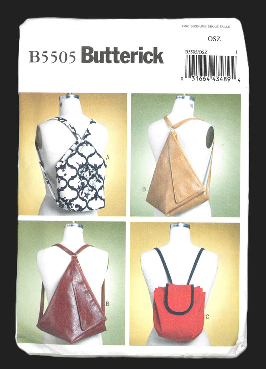 Butterick 5505 Backpacks Sewing Pattern UNCUT