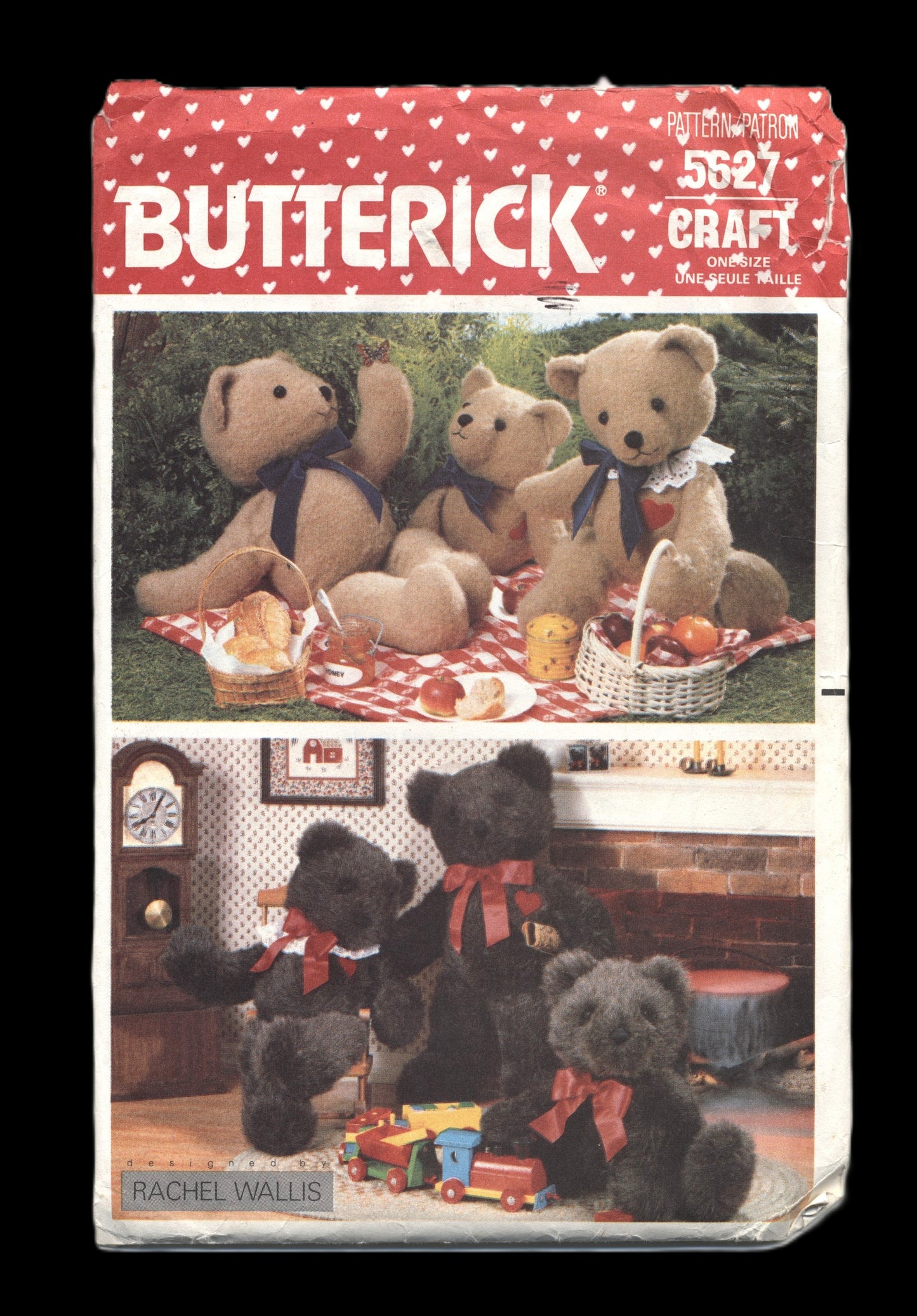 Butterick 5627 Bear Sewing Pattern UNCUT - Stuffed Bear Family