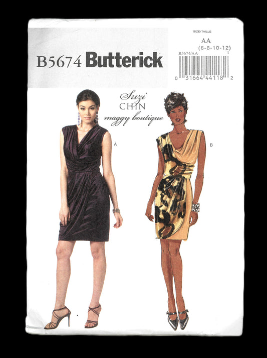 Butterick 5674 Maggy Boutique Suzi Chin Misses Dress Sewing Pattern UNCUT Size 6 8 10 12