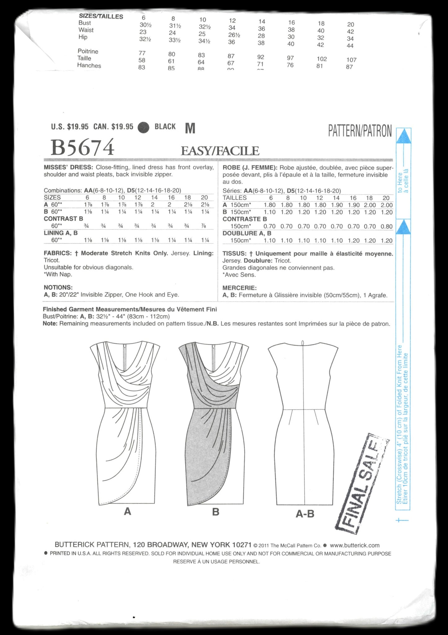 Butterick 5674 Maggy Boutique Suzi Chin Misses Dress Sewing Pattern UNCUT Size 6 8 10 12