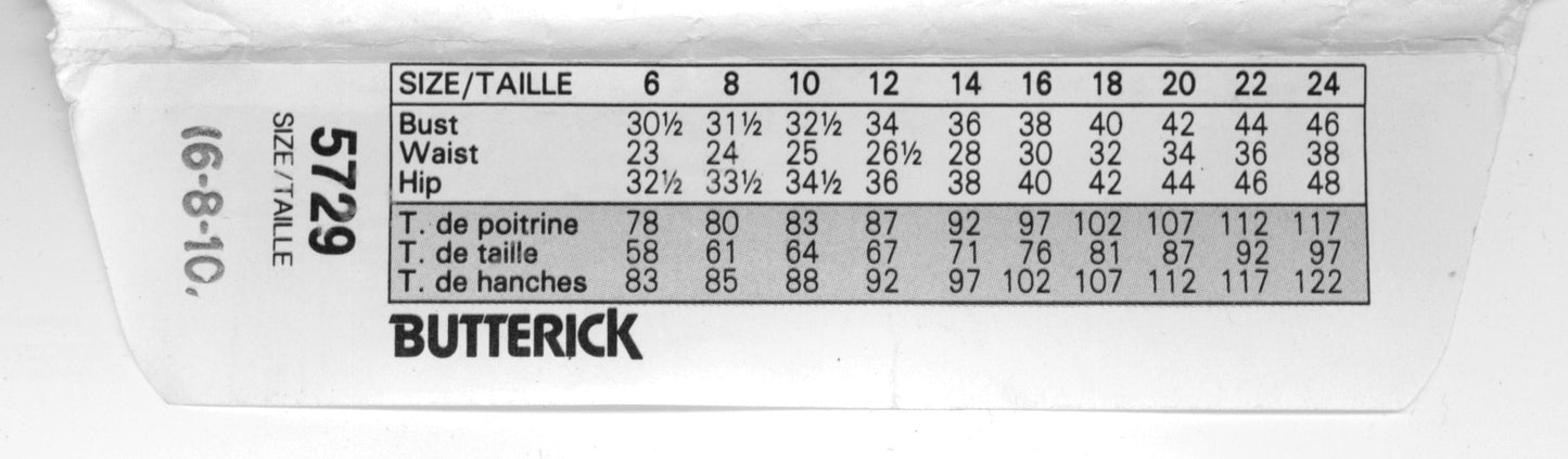 80s Butterick 5729 Misses / Misses Petite Jumpsuit Sewing Pattern - UNCUT - Size 6 8 10