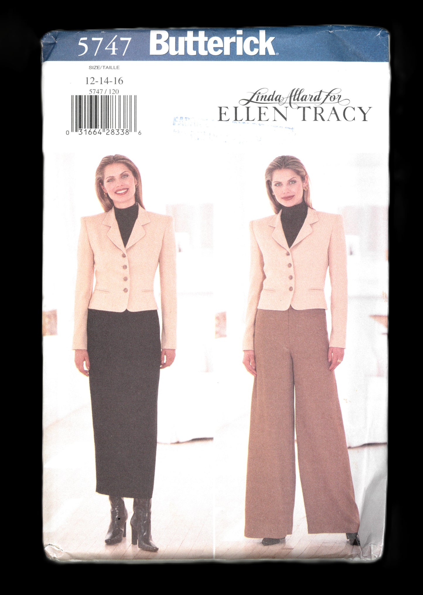 Butterick 5747 Ellen Tracy  Misses Jacket and Pants Sewing Pattern UNCUT Size 12 14 16
