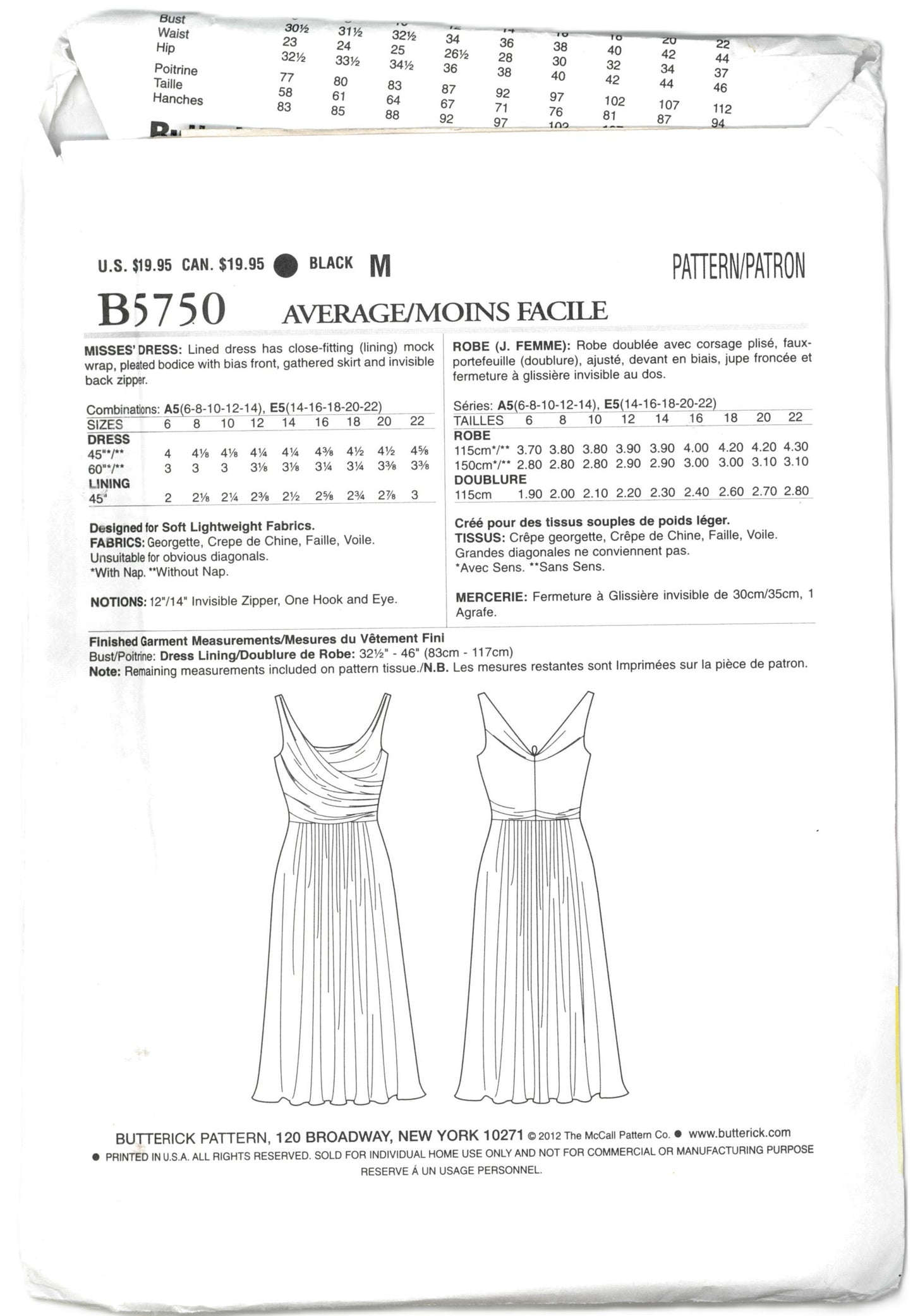 Butterick 5750 Maggy Boutique Misses Dresses Sewing Pattern UNCUT Size 8 10 12 14