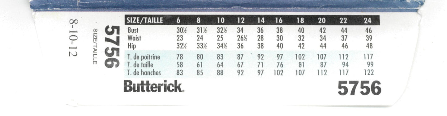 Butterick 5756 Misses Jacket Vest Skirt and Pants Sewing Pattern - UNCUT - Size 8 10 12