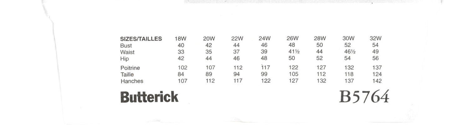 Butterick 5764 Womens Shrug Dress and Belt Sewing Pattern UNCUT  Size 18w 20w 22w 24w